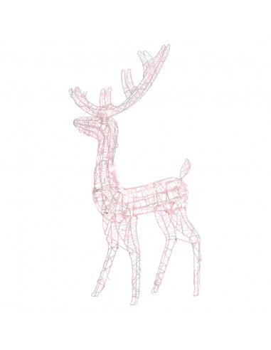 Decorazione Natalizia Acrilico Renna 140 LED 120cm Bianco Caldo