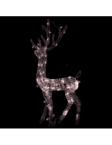Decorazione Natalizia Acrilico Renna 140 LED 120cm Bianco Caldo
