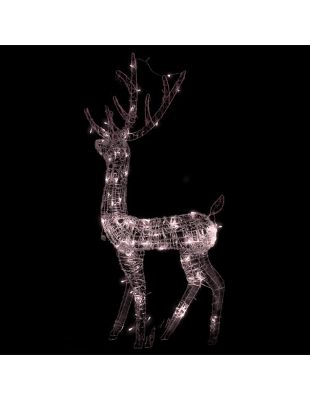 Decorazione Natalizia Acrilico Renna 140 LED 120cm Bianco Caldo