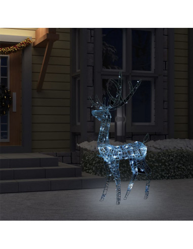 Decorazione Natalizia Acrilico Renna 140LED 120cm Bianco Freddo