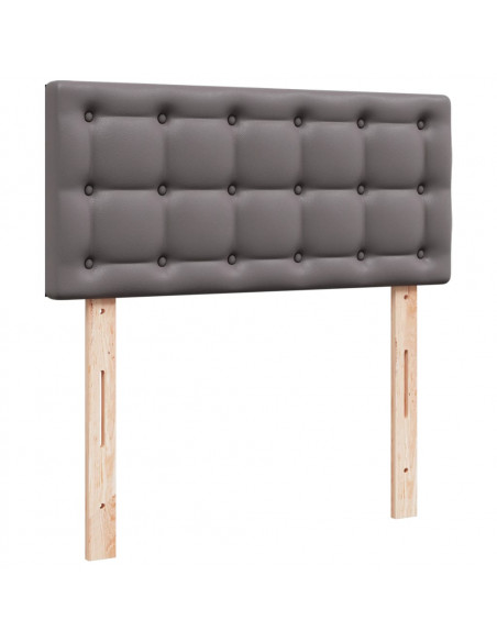Giroletto a Molle con Materasso Grigio 100x200 cm in Similpelle