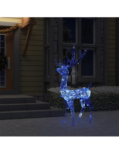 Decorazione Natalizia in Acrilico Renna 140 LED 120 cm Blu