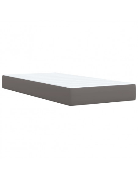Giroletto a Molle con Materasso Grigio 100x200 cm in Similpelle