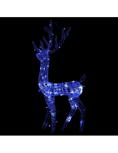 Decorazione Natalizia in Acrilico Renna 140 LED 120 cm Blu