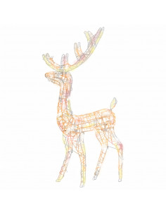 Decorazione Natalizia Acrilico Renna 140 LED 120 cm Multicolore 2