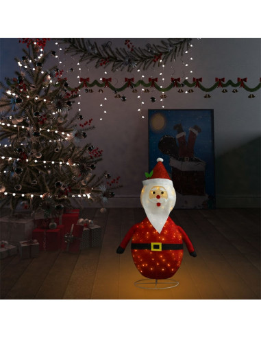 Figura Decorativa Babbo Natale con LED Tessuto Lusso 60 cm