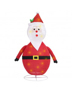 Figura Decorativa Babbo Natale con LED Tessuto Lusso 90 cm 2