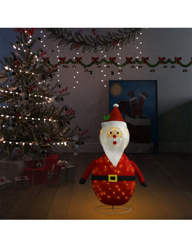 Figura Decorativa Babbo Natale con LED Tessuto Lusso 90 cm