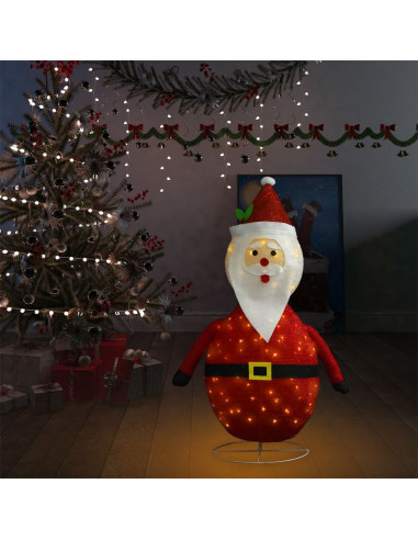 Figura Decorativa Babbo Natale con LED Tessuto Lusso 120 cm