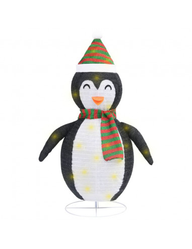 Figura Decorativa Natalizia Pinguino LED Tessuto Pregiato 90 cm