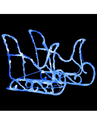 Decorazione Natalizia Renne e Slitta 160 LED 130 cm in Acrilico