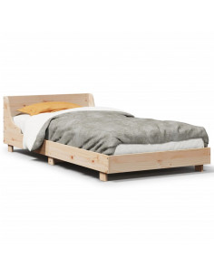 Giroletto con Testiera 100x200 cm Legno Massello di Pino 2