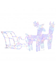 Decorazione Natalizia Renne e Slitta 160 LED 130 cm in Acrilico 2