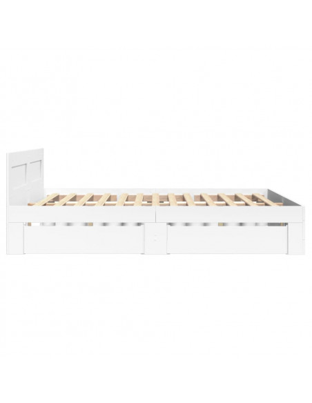 Giroletto con Testiera Bianco 120x200 cm in Legno Multistrato
