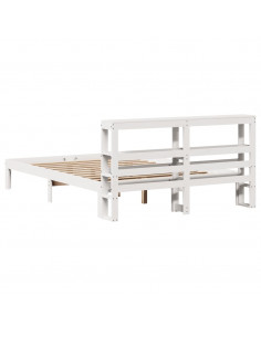 Giroletto con Testiera Bianco 120x200 cm Legno Massello di Pino