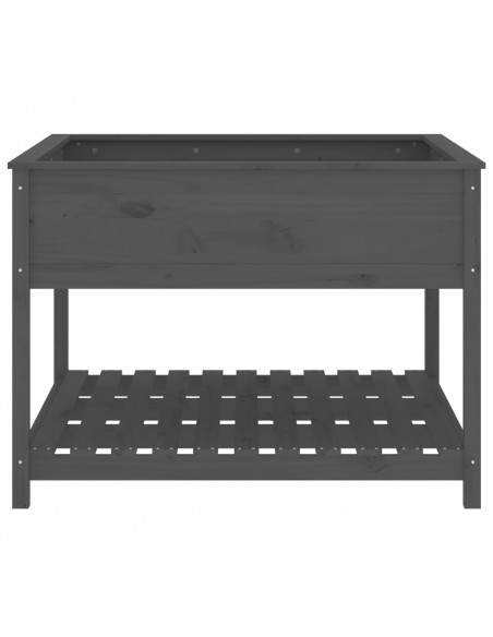 Fioriera Mensola Grigia 111,5x111,5x81cm Legno Massello di Pino