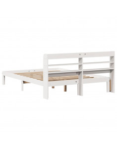 Giroletto con Testiera Bianco 120x200 cm Legno Massello di Pino