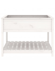 Fioriera Mensola Bianca 111,5x111,5x81cm Legno Massello di Pino