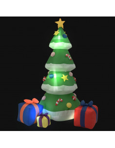 Albero Natale Gonfiabile Decorazioni LED Interno Esterno 240 cm 2
