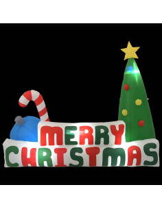 Albero Natale Merry Christmas Gonfiabile con LED 240x188 cm 2