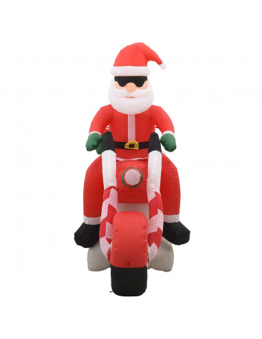 Babbo Natale Gonfiabile sulla Moto LED IP44 160 cm