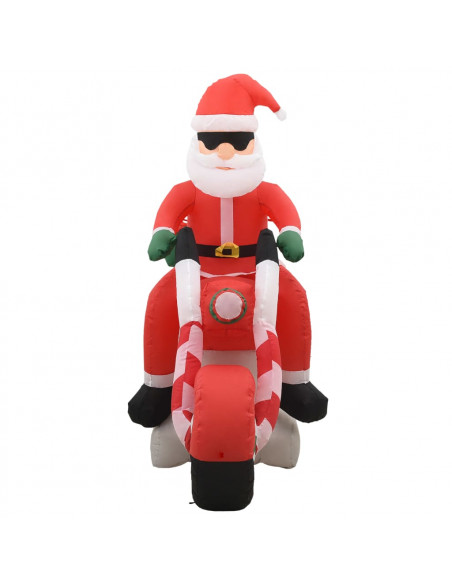Babbo Natale Gonfiabile sulla Moto LED IP44 160 cm
