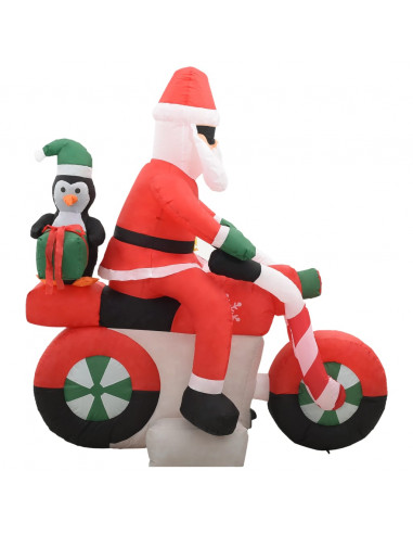 Babbo Natale Gonfiabile sulla Moto LED IP44 160 cm