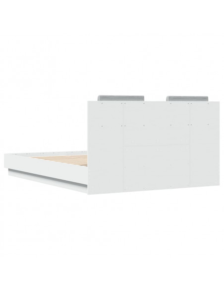 Giroletto con Testiera Bianco 135x190 cm in Legno Multistrato