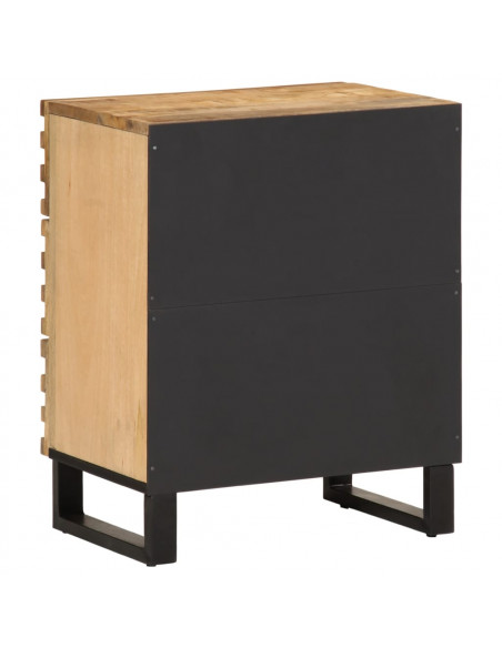 Comodino 50x34x62 cm in Legno Massello di Mango Grezzo