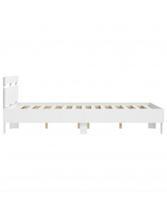 Giroletto con Testiera Bianco 135x190 cm in Legno Multistrato