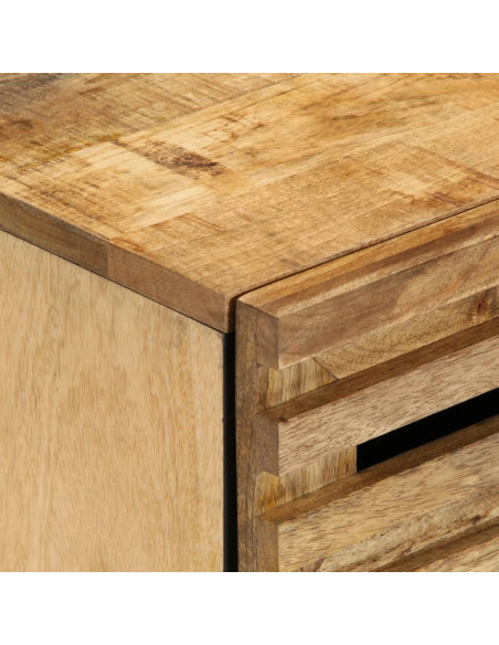 Comodino 50x34x62 cm in Legno Massello di Mango Grezzo