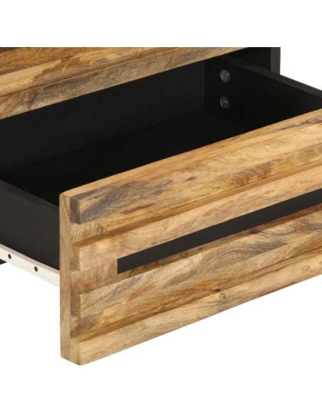 Comodino 50x34x62 cm in Legno Massello di Mango Grezzo