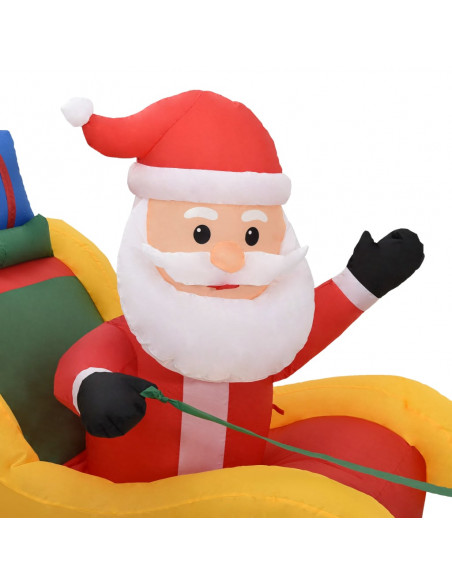 Decorazione Babbo Natale Gonfiabile con Renne LED 490 cm