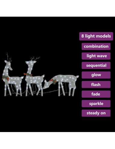 Famiglia Renne Natalizie 270x7x90 cm Rete Argento Bianco Freddo