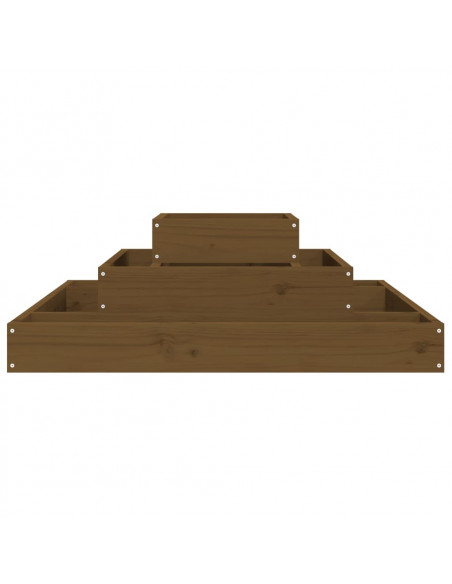 Fioriera Miele 80x80x27 cm in Legno Massello di Pino