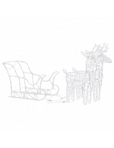 Decorazione Natalizia Renne e Slitta 320 LED Acrilico