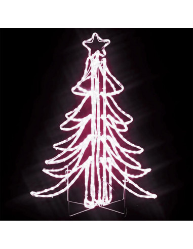 Figura Albero Natale Pieghevole con LED Bianco Caldo 87x87x93cm