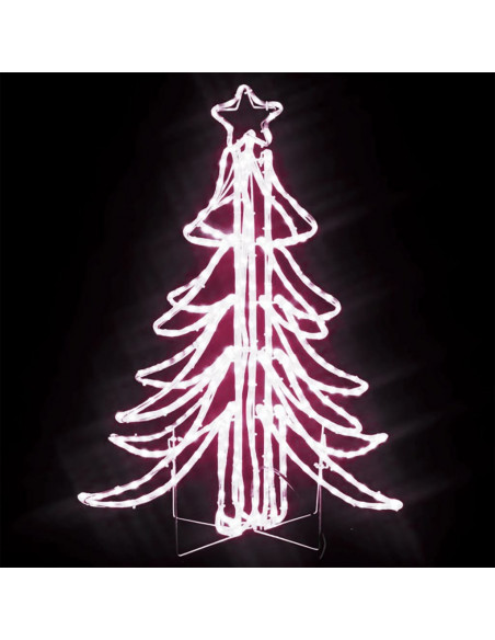 Figura Albero Natale Pieghevole con LED Bianco Caldo 87x87x93cm