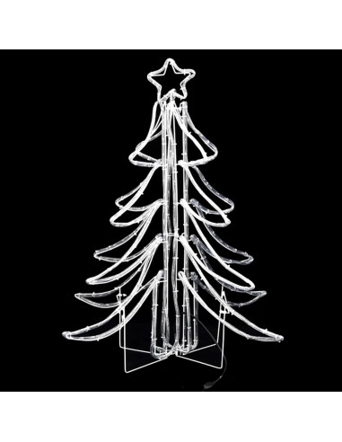 Figura Albero Natale Pieghevole con LED Bianco Caldo 87x87x93cm