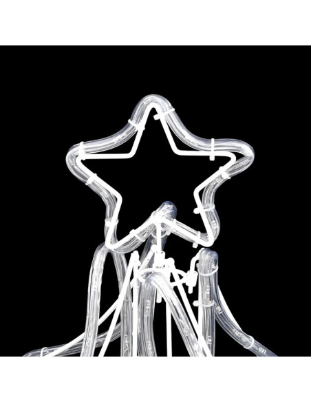 Figura Albero Natale Pieghevole con LED Bianco Caldo 87x87x93cm