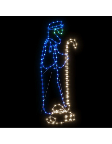 Figura Natalizia di Pastore e Agnello con 168 LED 102,5x35 cm