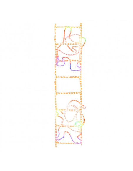 Figura Pieghevole Babbo Natale su Scala con 552 LED 50x200 cm