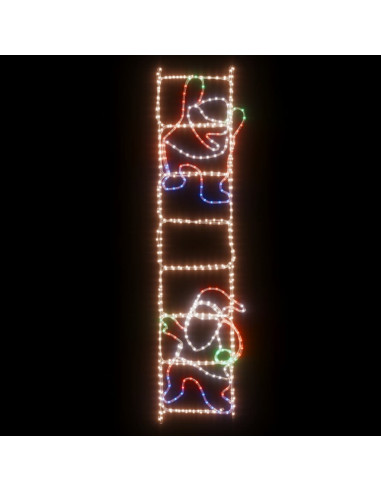 Figura Pieghevole Babbo Natale su Scala con 552 LED 50x200 cm