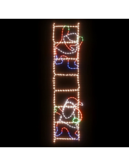 Figura Pieghevole Babbo Natale su Scala con 552 LED 50x200 cm
