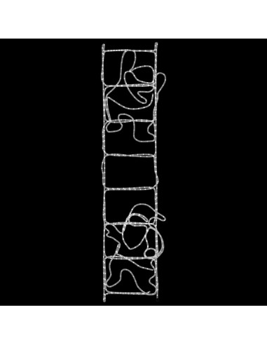 Figura Pieghevole Babbo Natale su Scala con 552 LED 50x200 cm