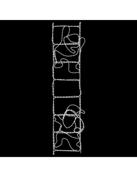 Figura Pieghevole Babbo Natale su Scala con 552 LED 50x200 cm