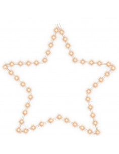 Figura Stella Natalizia con 48 LED Bianco Caldo 56 cm 2