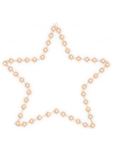 Figura Stella Natalizia con 48 LED Bianco Caldo 56 cm