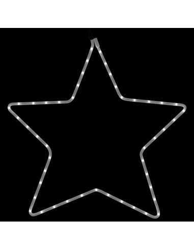 Figura Stella Natalizia con 48 LED Bianco Caldo 56 cm