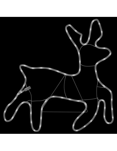 Figura Renna Natalizia con 72 LED Bianco Caldo 57x55x4,5 cm
